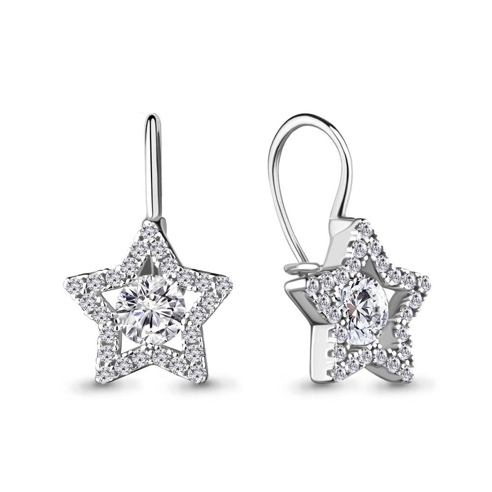 

Серьги из серебра с фианитом Aquamarine Aquamarine 48771А_925_р, 48771А_925_р