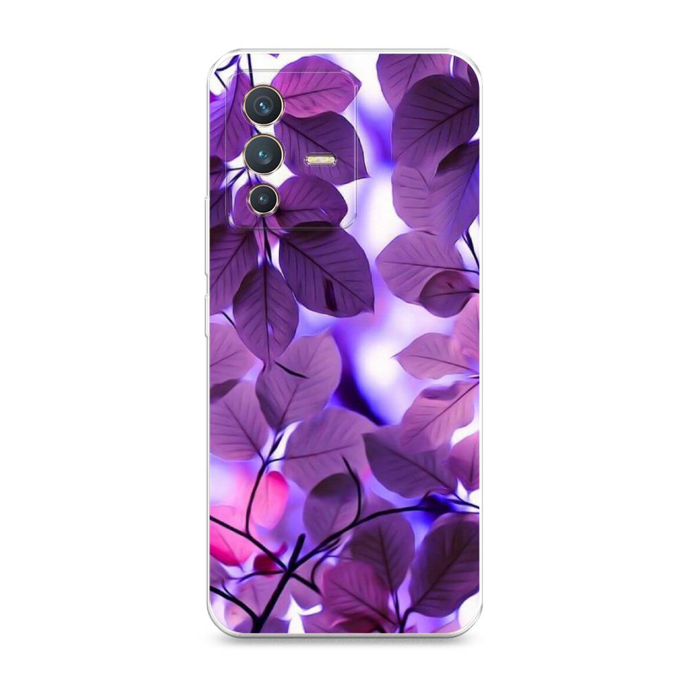 

Чехол на Vivo V23 "Сиреневые листики", Фиолетовый;голубой, 266050-2