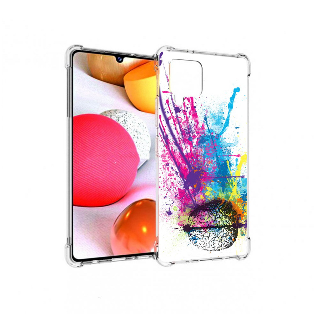 

Чехол MyPads Tocco для Samsung Galaxy A42 яркий красочный мозг (PT226910.539.710), Прозрачный, Tocco