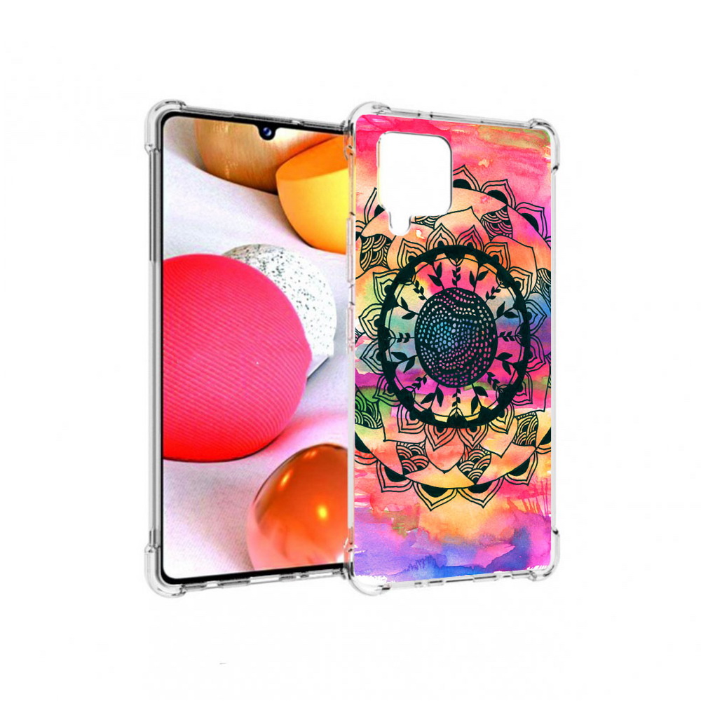 

Чехол MyPads Tocco для Samsung Galaxy A42 яркая абстракция круглый цветок, Прозрачный, Tocco