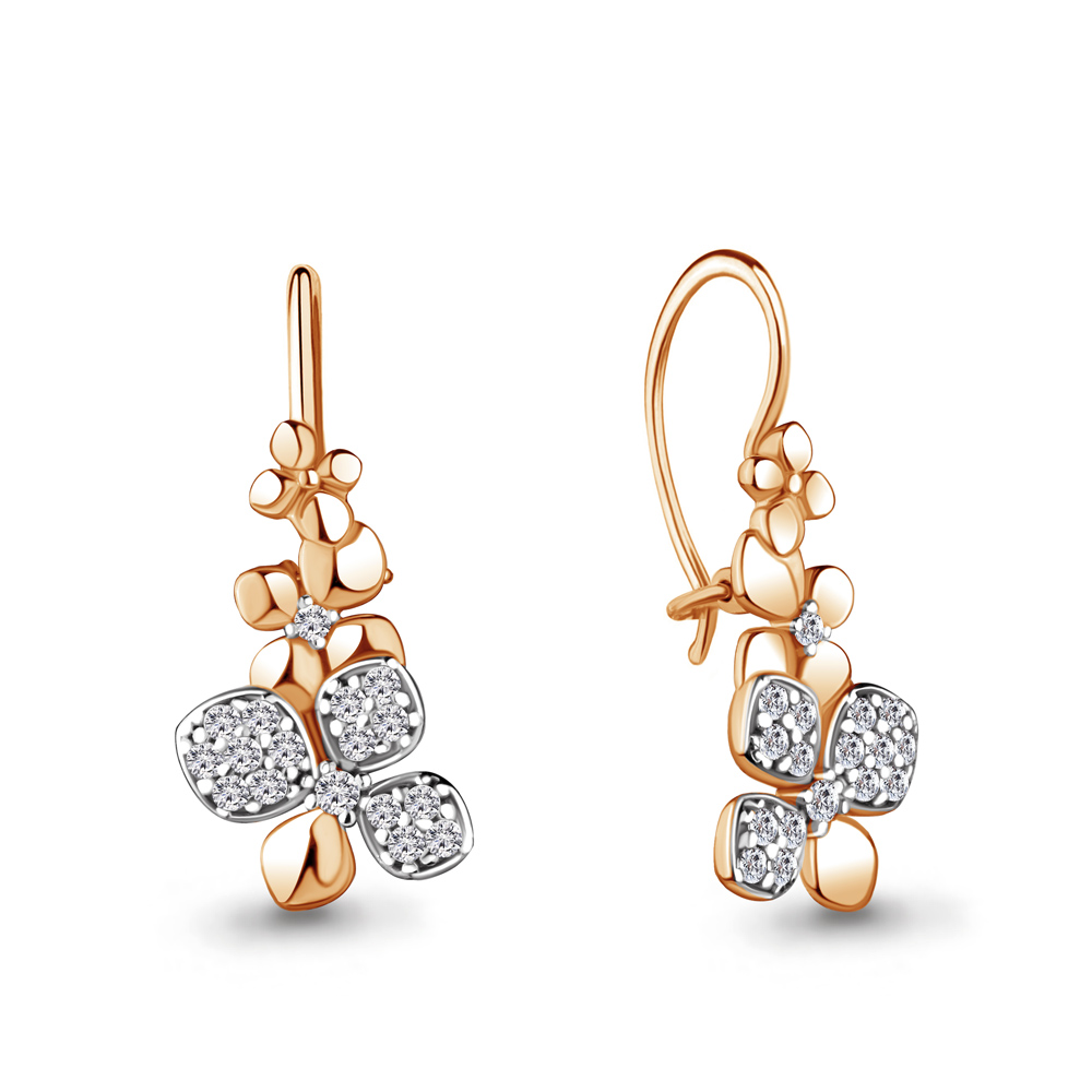 

Серьги из красного золота с фианитом Aquamarine Aquamarine 48762А_585_кз, 48762А_585_кз