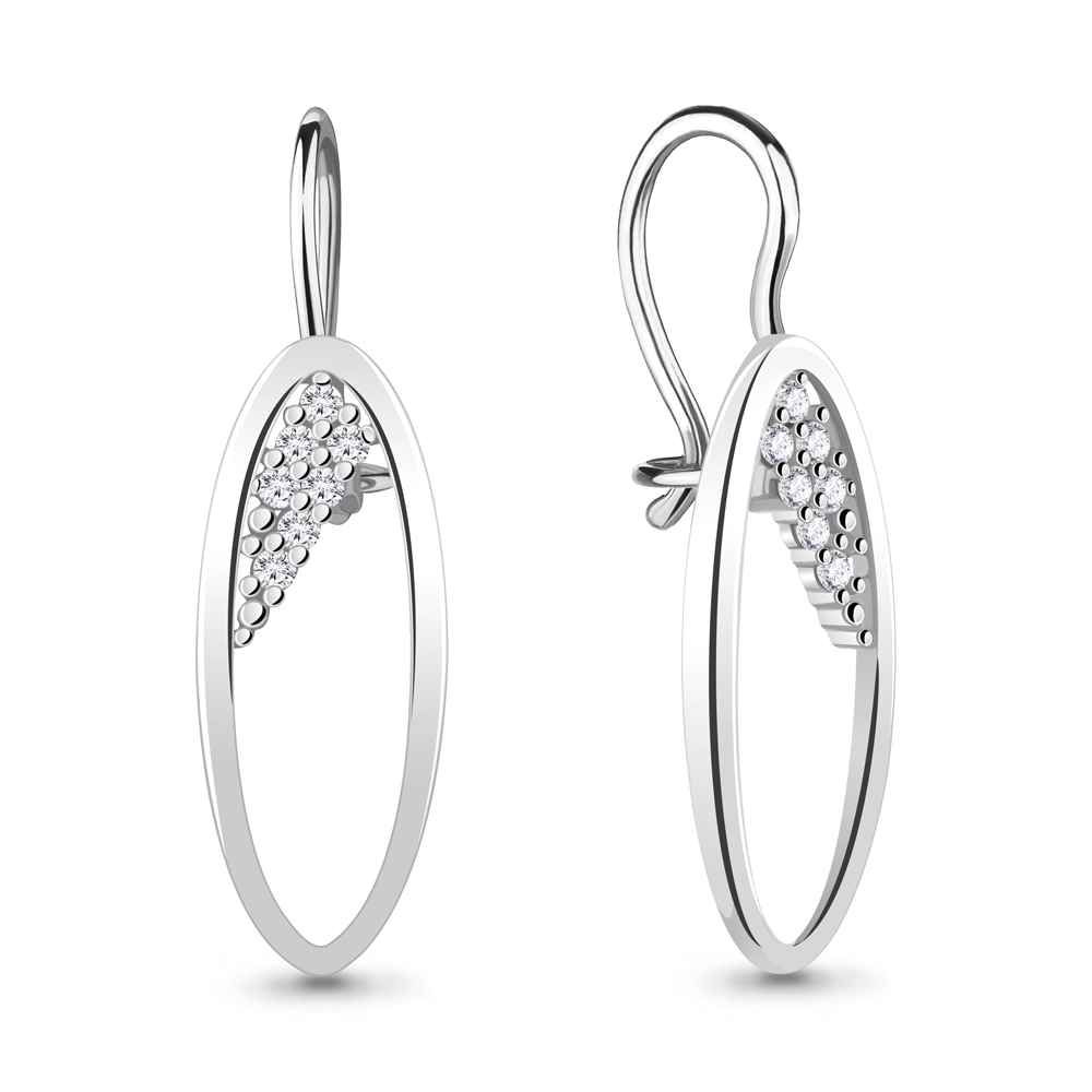 

Серьги из серебра с фианитом Aquamarine Aquamarine 48760А_925_р, 48760А_925_р