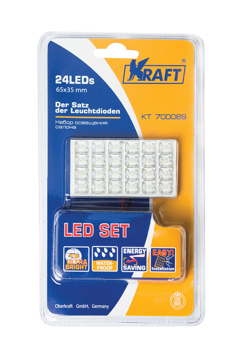 

Набор освещения салона 24LEDs 65x35 mm KRAFT KT 700089