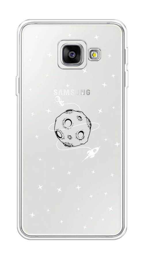 

Чехол на Samsung Galaxy A3 2016 "Полет вокруг луны", Белый;серый;черный, 20250-2