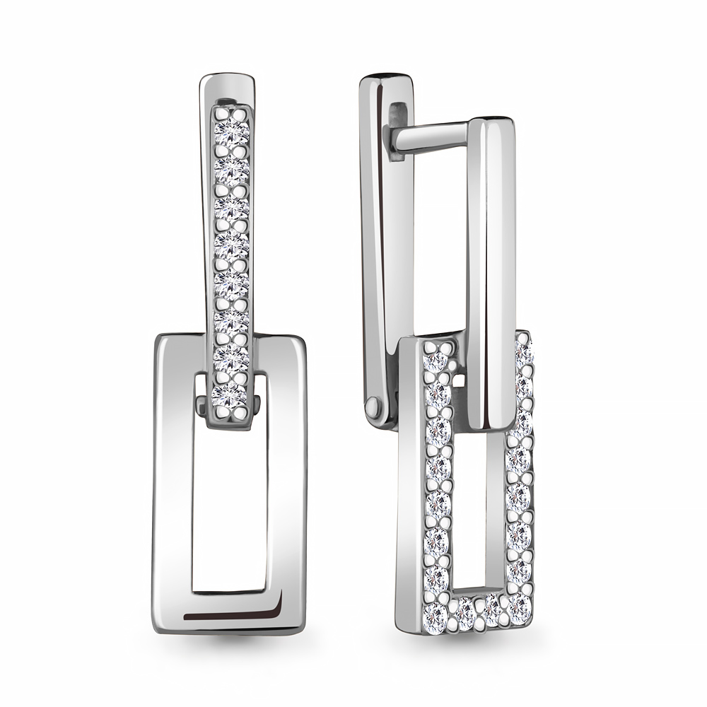 

Серьги из серебра с фианитом Aquamarine Aquamarine 48754А_925_р, 48754А_925_р