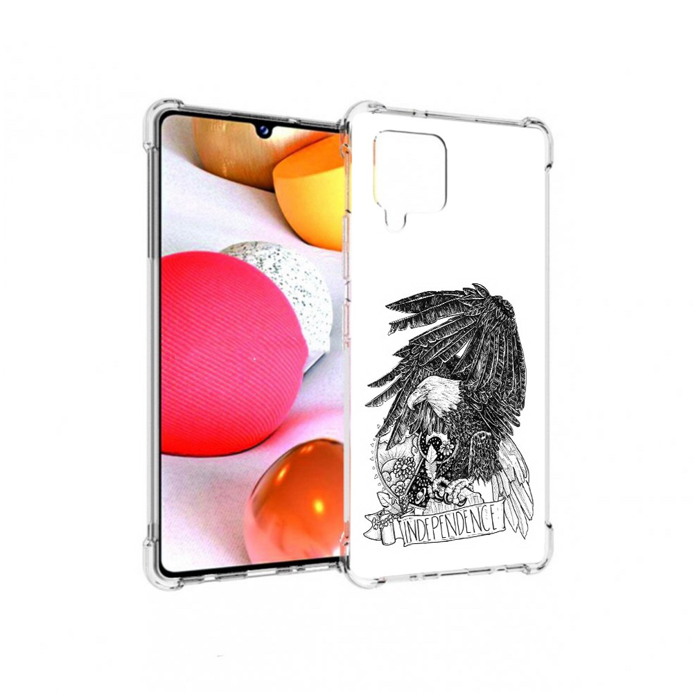 

Чехол MyPads Tocco для Samsung Galaxy A42 черно белый сокол (PT226910.539.688), Прозрачный, Tocco