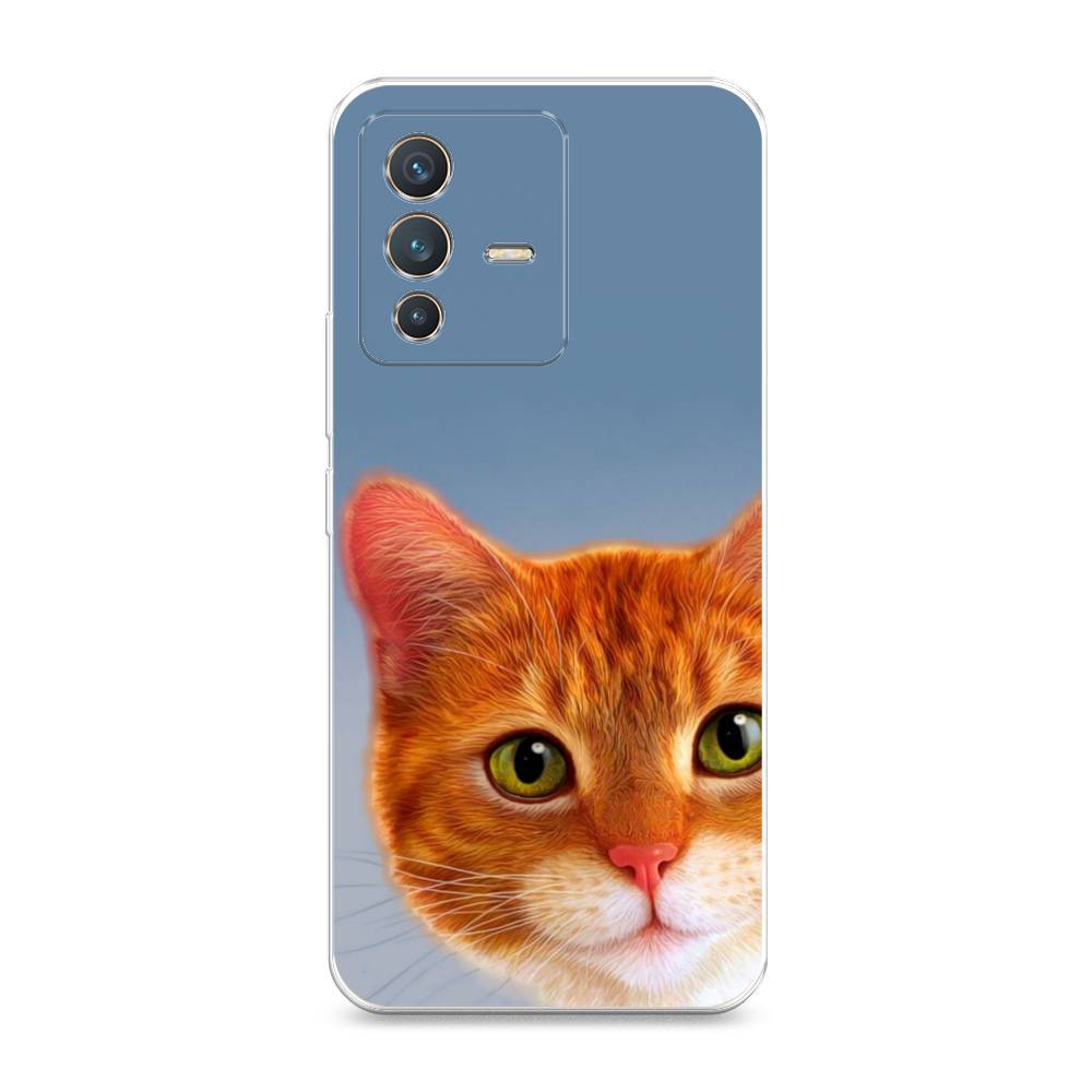 

Чехол на Vivo V23 "Любопытный котик", Коричневый, 266050-1