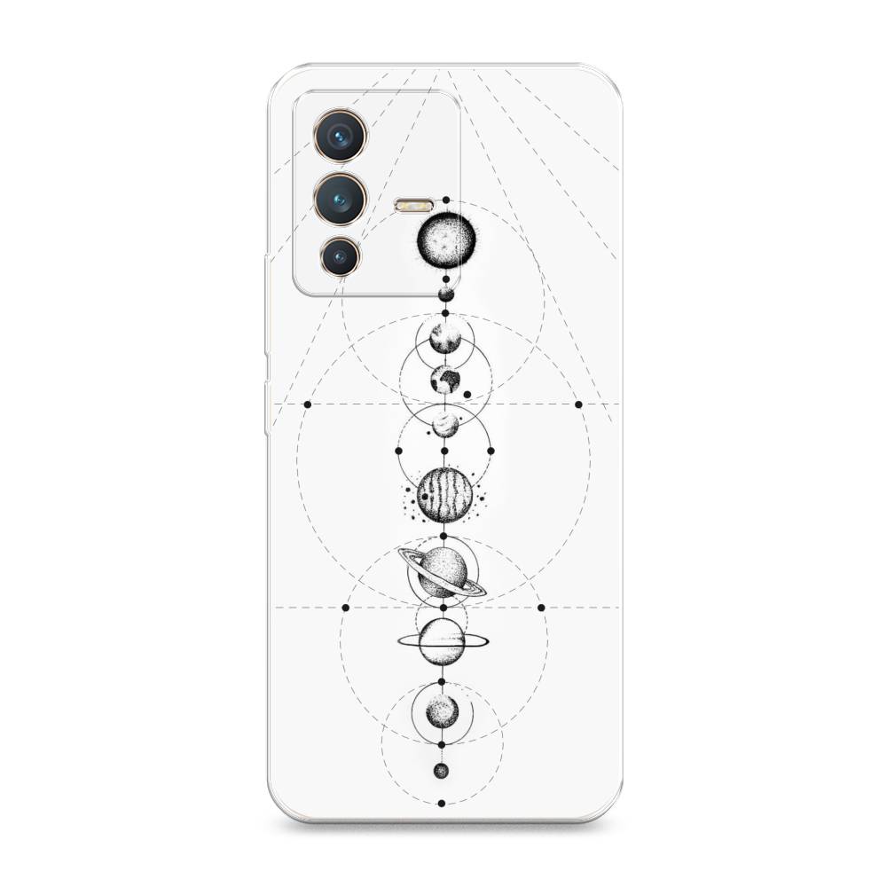 

Чехол на Vivo V23 "Парад планет", Серый, 266050-2