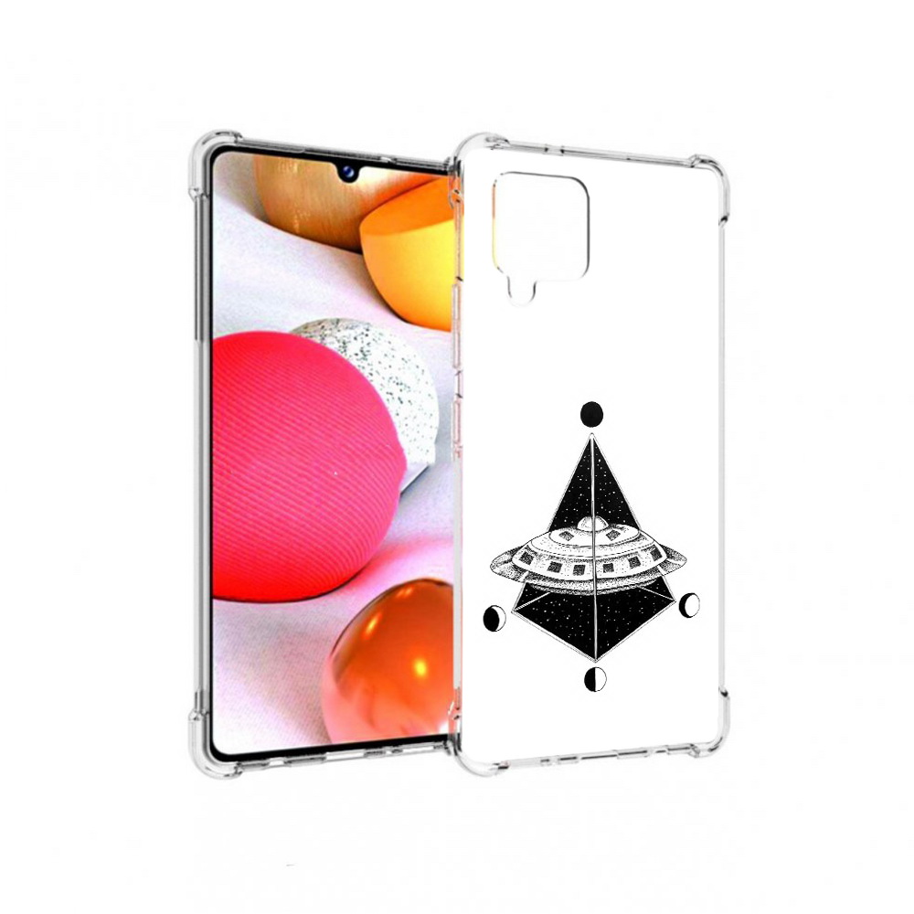 

Чехол MyPads Tocco для Samsung Galaxy A42 черно белая летающая тарелка (PT226910.539.679), Прозрачный, Tocco