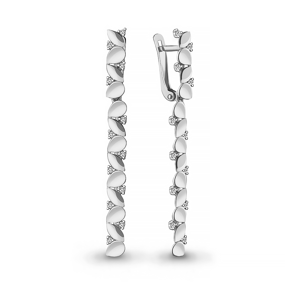 

Серьги из серебра с фианитом Aquamarine Aquamarine 48660А_925_р, 48660А_925_р