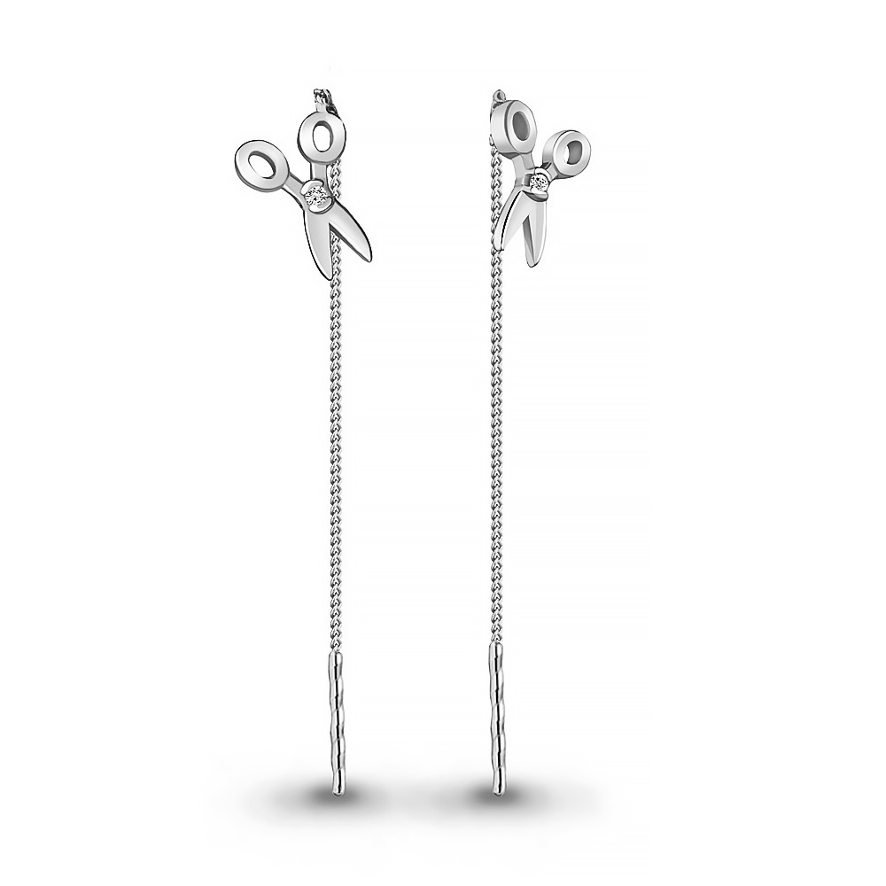 

Серьги из серебра с фианитом Aquamarine Aquamarine 48652А_925_р, 48652А_925_р