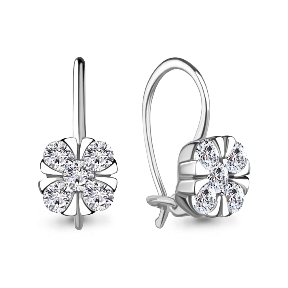 

Серьги из серебра с фианитом Aquamarine Aquamarine 48649А_925_р, 48649А_925_р