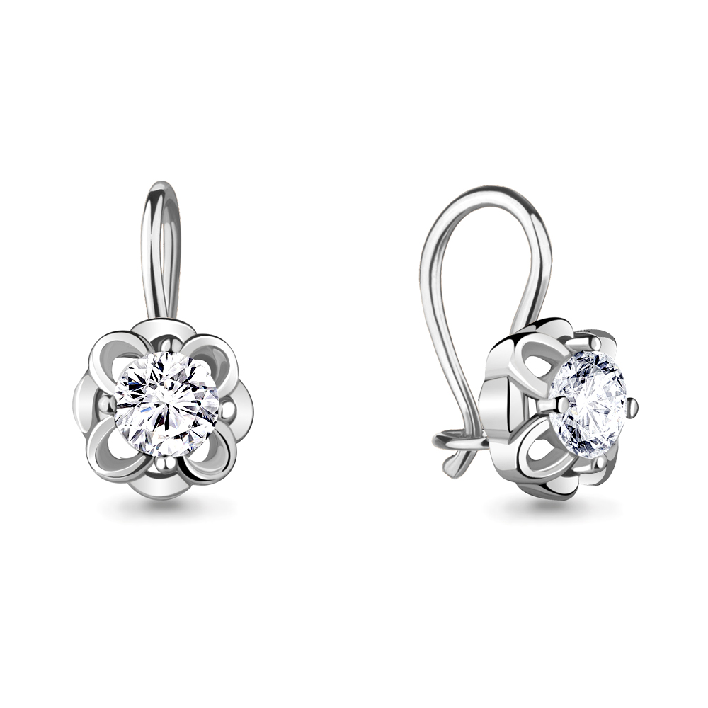 

Серьги из серебра с фианитом Aquamarine Aquamarine 48645А_925_р, 48645А_925_р