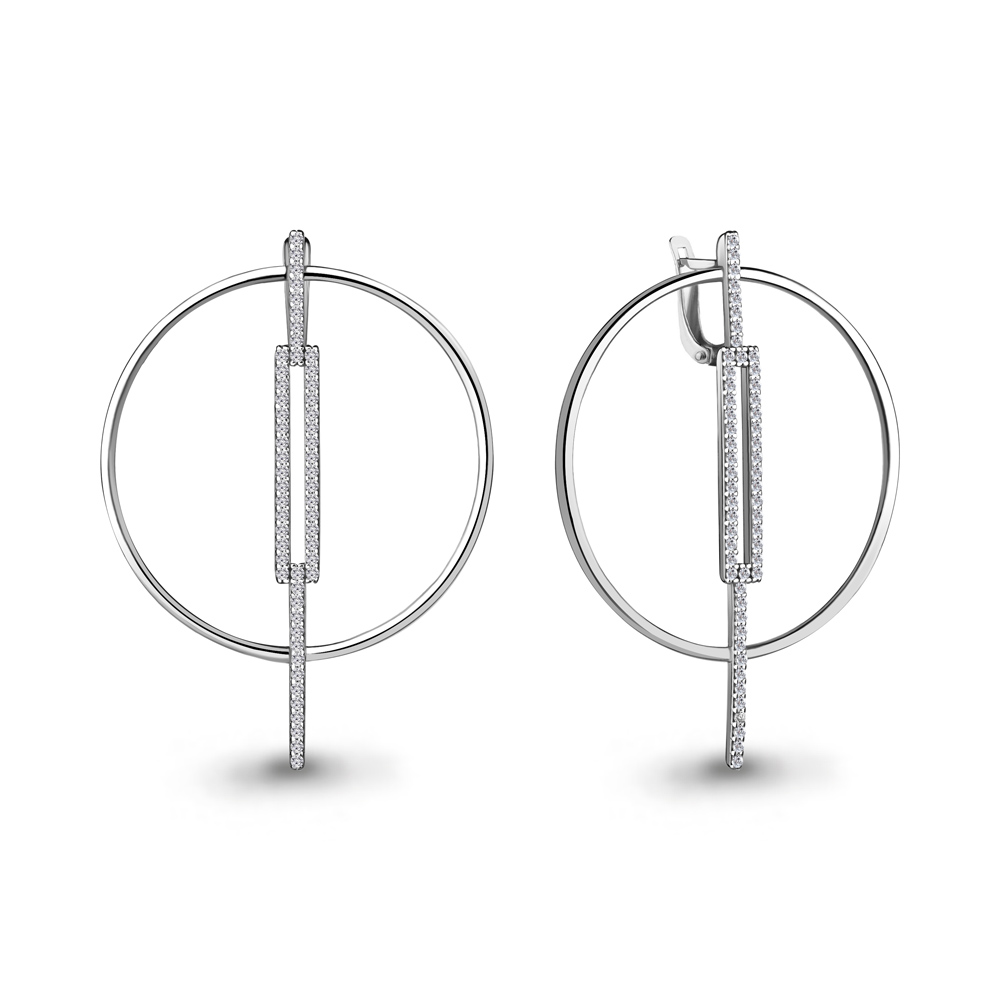 

Серьги из серебра с фианитом Aquamarine Aquamarine 48643А_925_р, 48643А_925_р