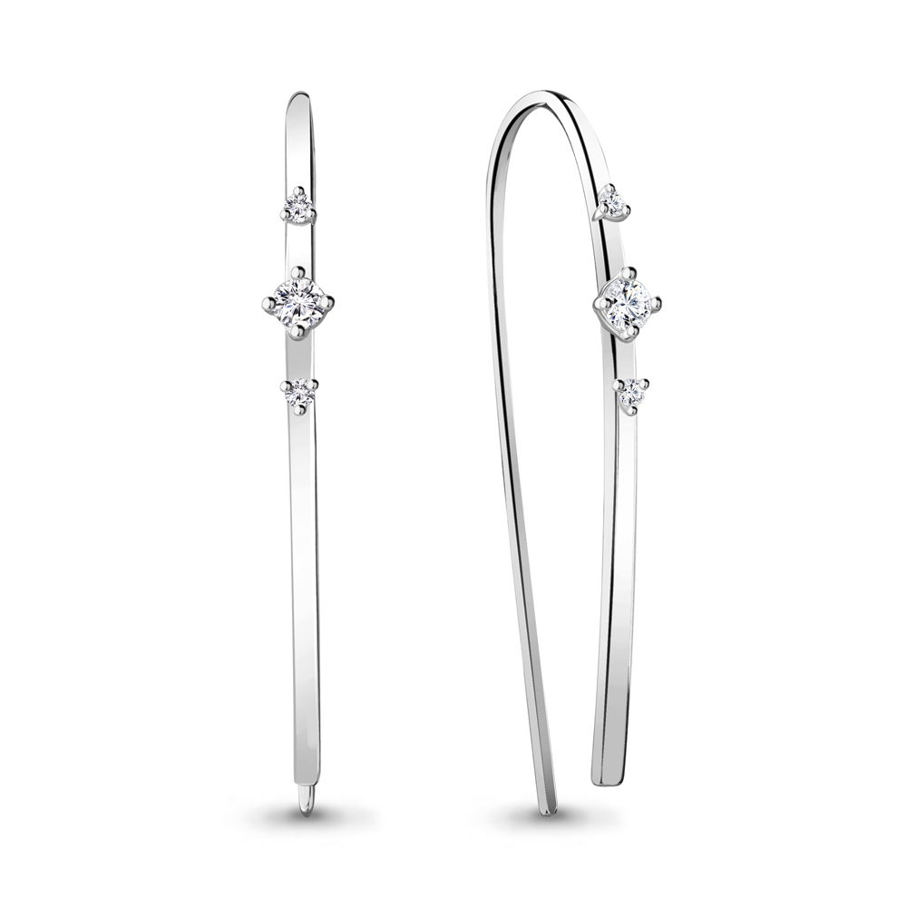 

Серьги из серебра с фианитом Aquamarine Aquamarine 48632А_925_р, 48632А_925_р