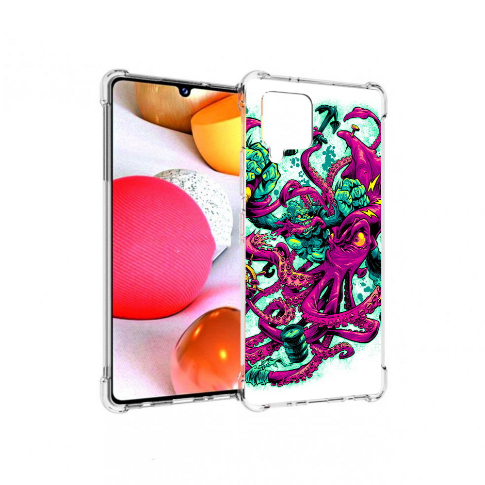

Чехол MyPads Tocco для Samsung Galaxy A42 фиолетовый кракен (PT226910.539.657), Прозрачный, Tocco