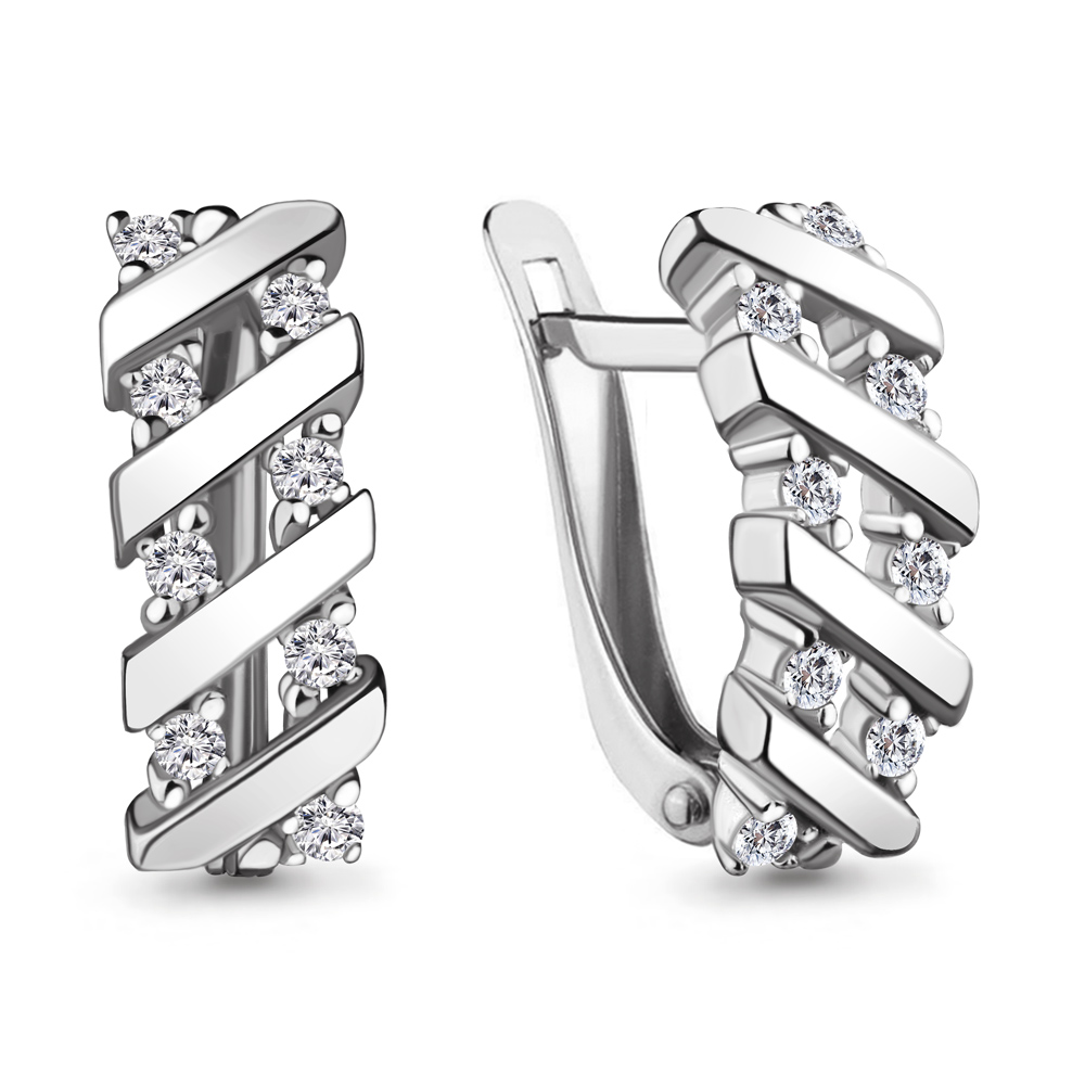 

Серьги из серебра с фианитом Aquamarine Aquamarine 48617А_925_р, 48617А_925_р