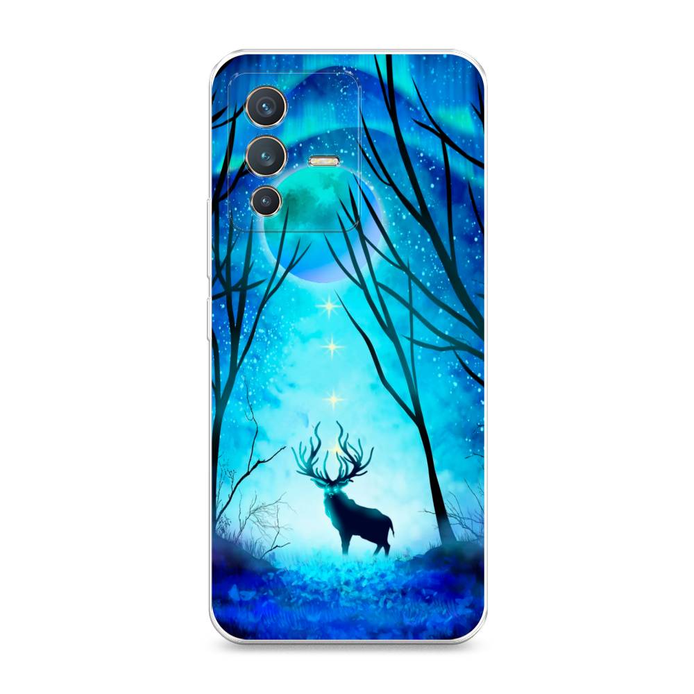 

Чехол на Vivo V23 "Олень северное сияние", Синий;черный;голубой, 266050-1