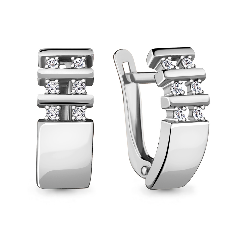 

Серьги из серебра с фианитом Aquamarine Aquamarine 48611А_925_р, 48611А_925_р