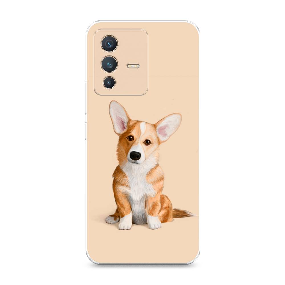 

Чехол на Vivo V23 "Грустный Корги", Коричневый;бежевый, 266050-1