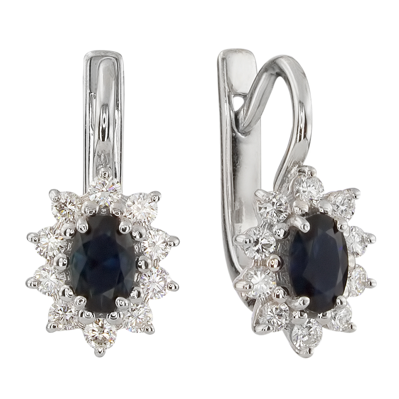 

Серьги с сапфирами и бриллиантами из белого золота ALORIS Серьги 414БрСп_, Серьги 414БрСп_