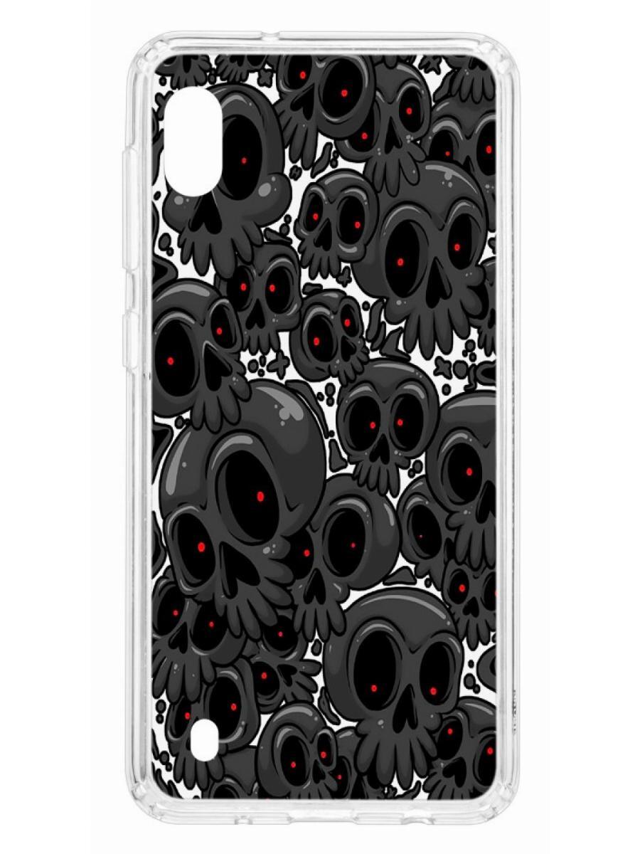 фото Чехол на samsung galaxy a10 2019 kruche print skull gray кruче