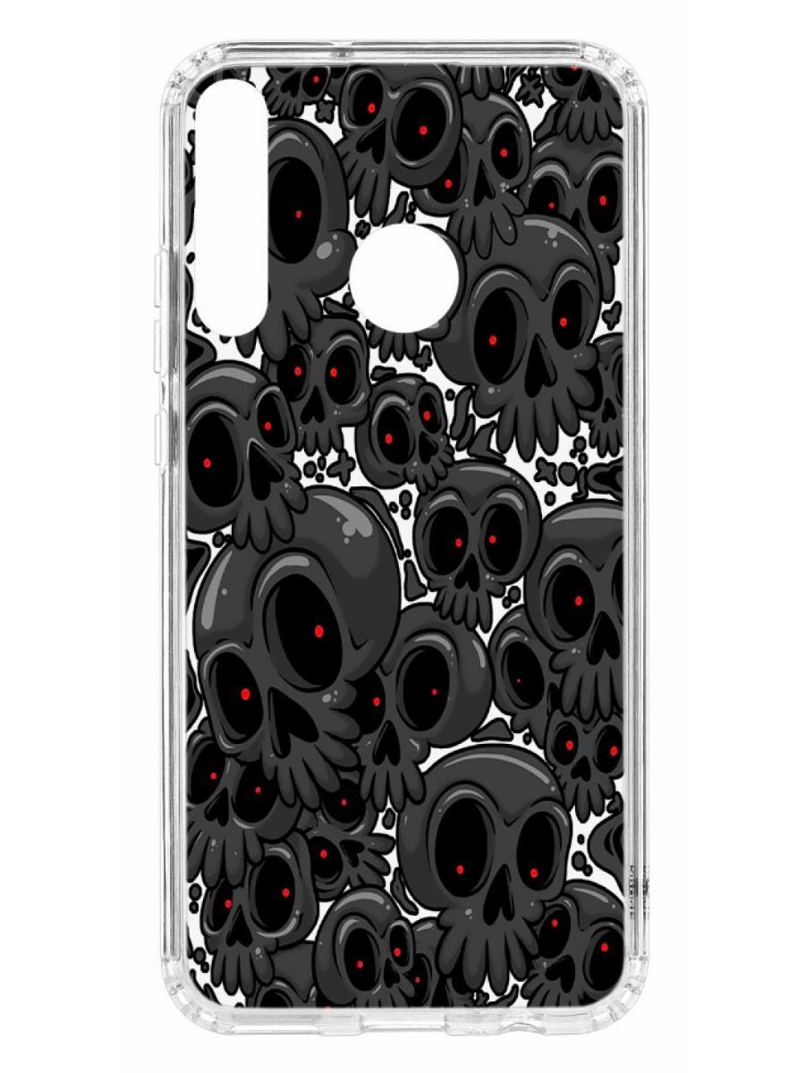 

Чехол на Huawei P40 Lite E Kruche Print Skull gray