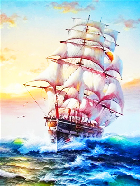 

Алмазная мозаика стразами Ripoma Корабль в море 00114638 30х40 см, Корабль в море