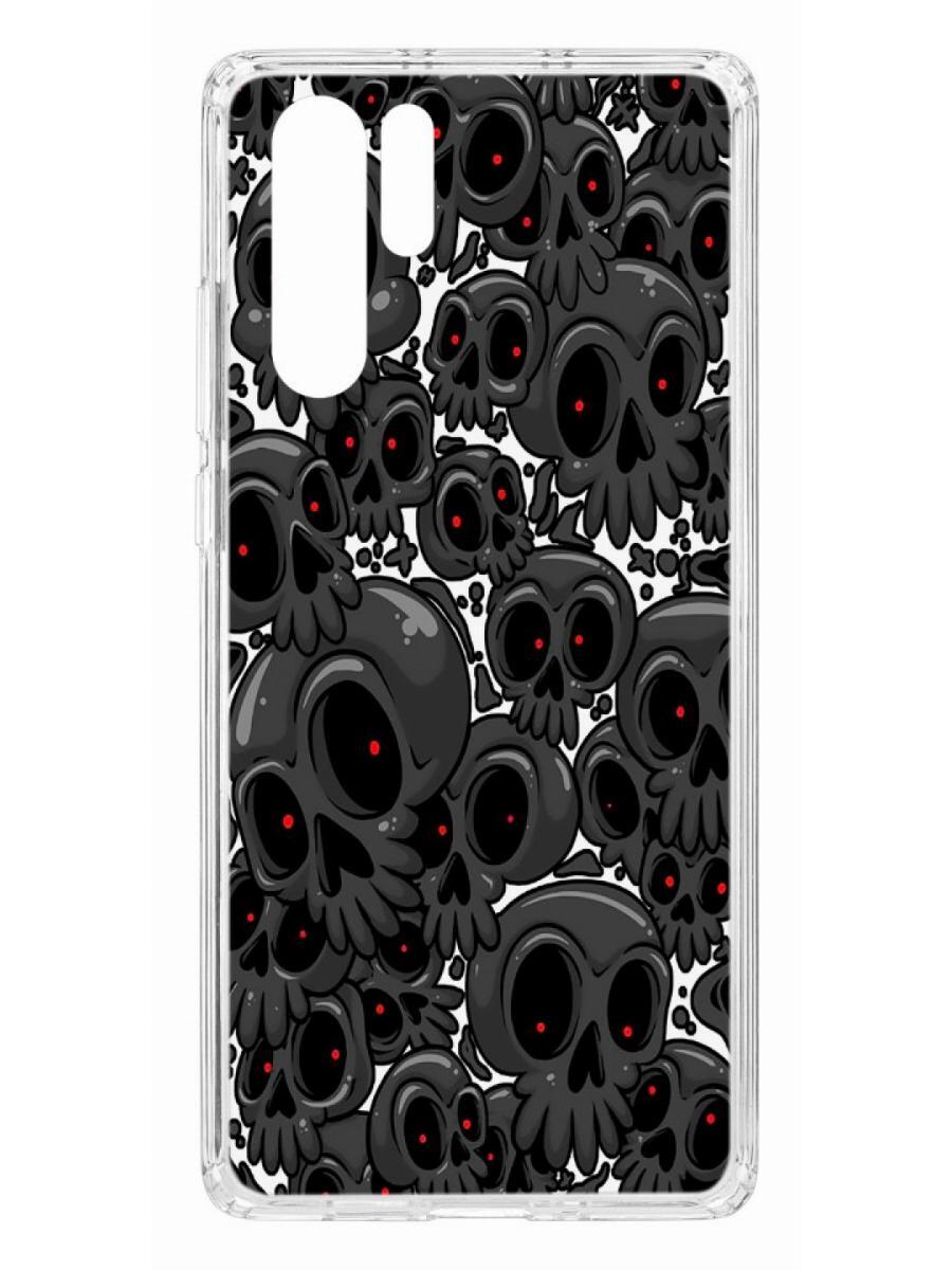 

Чехол на Huawei P30 Pro Kruche Print Skull gray