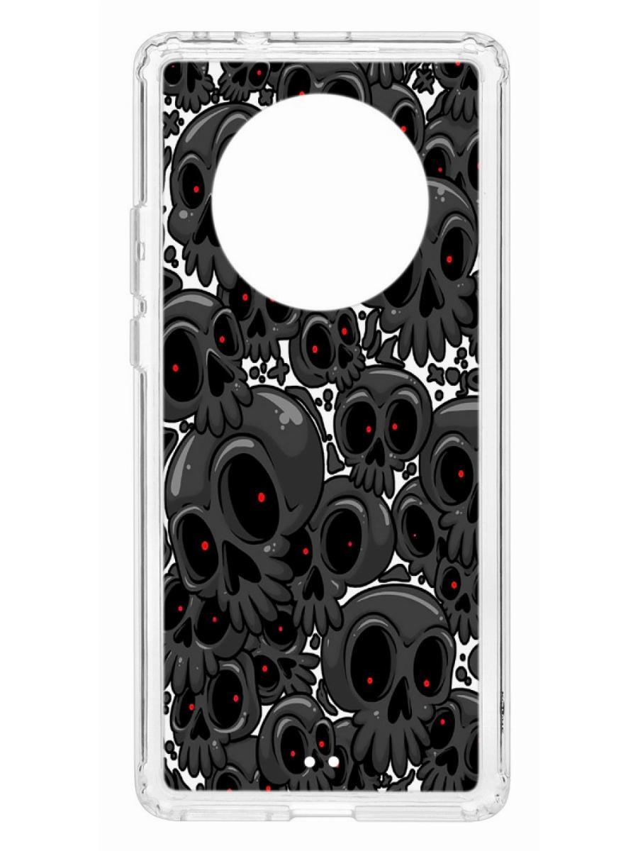 

Чехол на Huawei Mate 40 Pro Kruche Print Skull gray