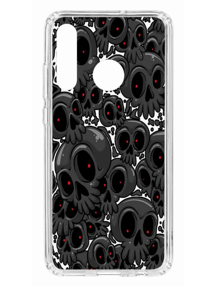 фото Чехол на huawei honor 10i kruche print skull gray кruче