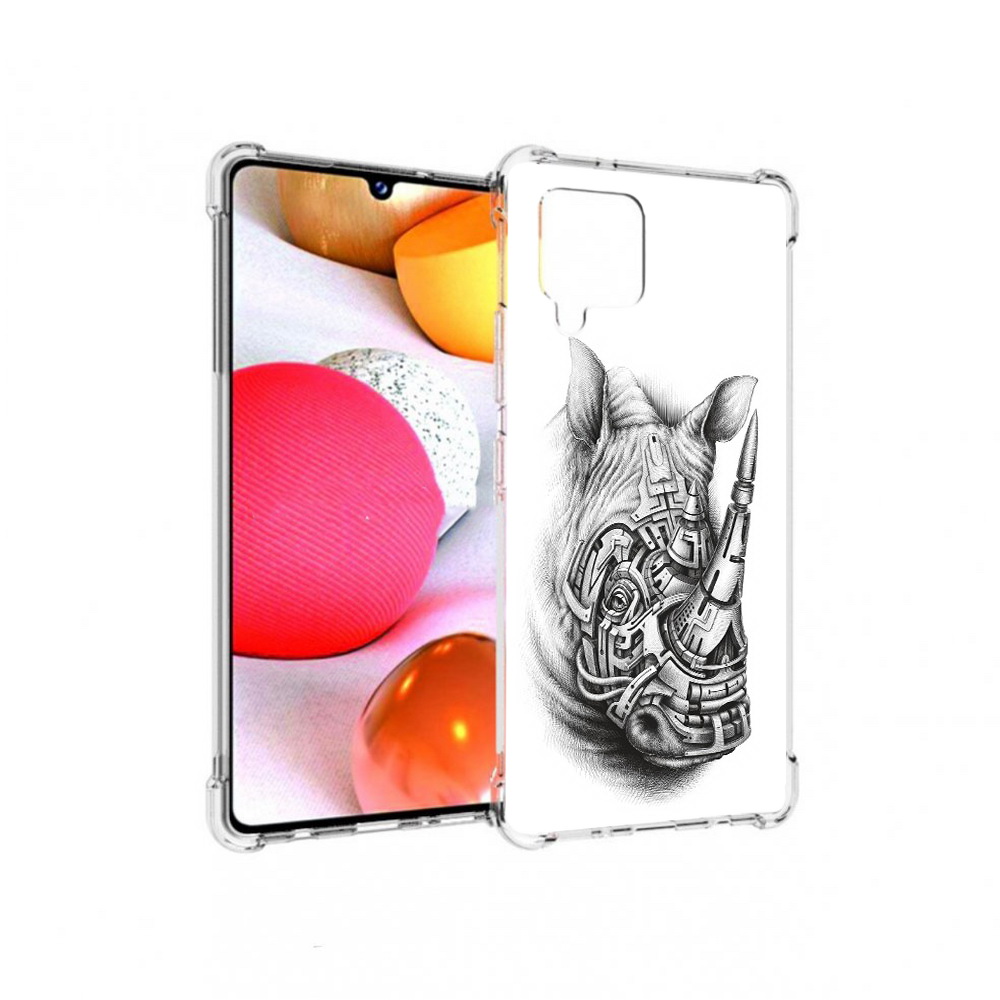 

Чехол MyPads Tocco для Samsung Galaxy A42 стальной носорог (PT226910.539.620), Прозрачный, Tocco