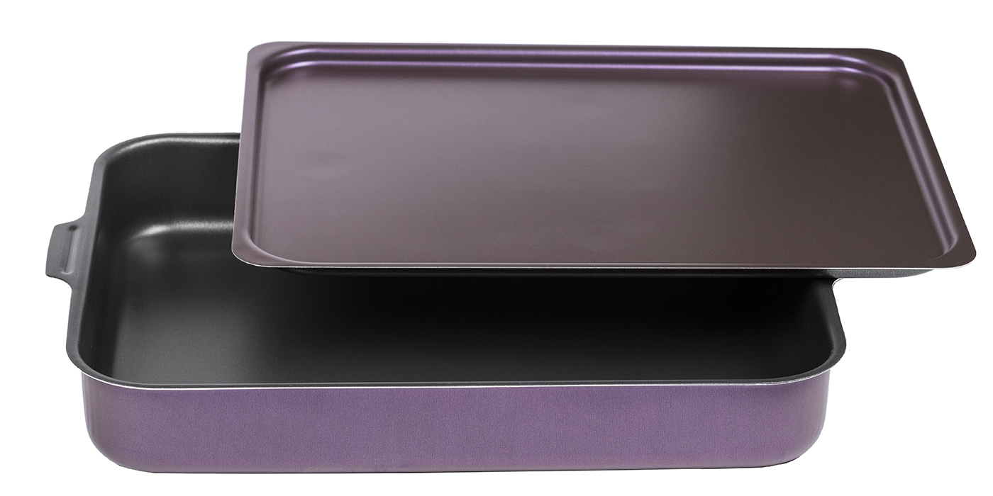 

Противень 19х25 см VIOLET 3632523 с метал. крышкой, 2 ручки, Фиолетовый, 78772-17