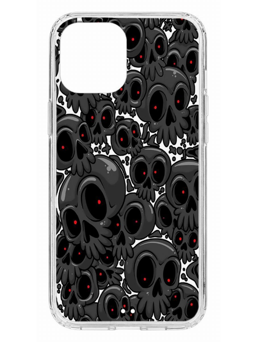 Чехол на Apple iPhone 12 Pro Max Kruche Print Skull gray