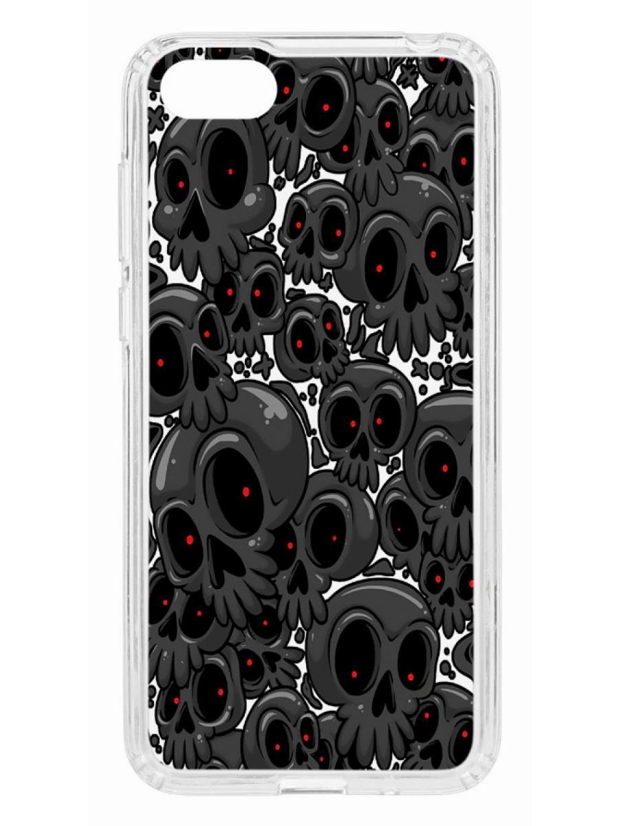 

Чехол на Huawei Honor 7A Kruche Print Skull gray