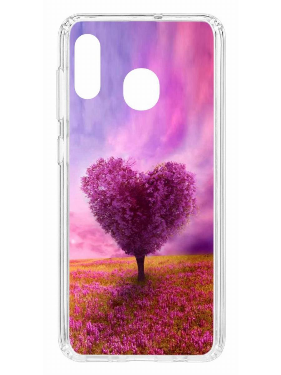 Чехол на Samsung Galaxy A20 2019 Kruche Print Pink heart