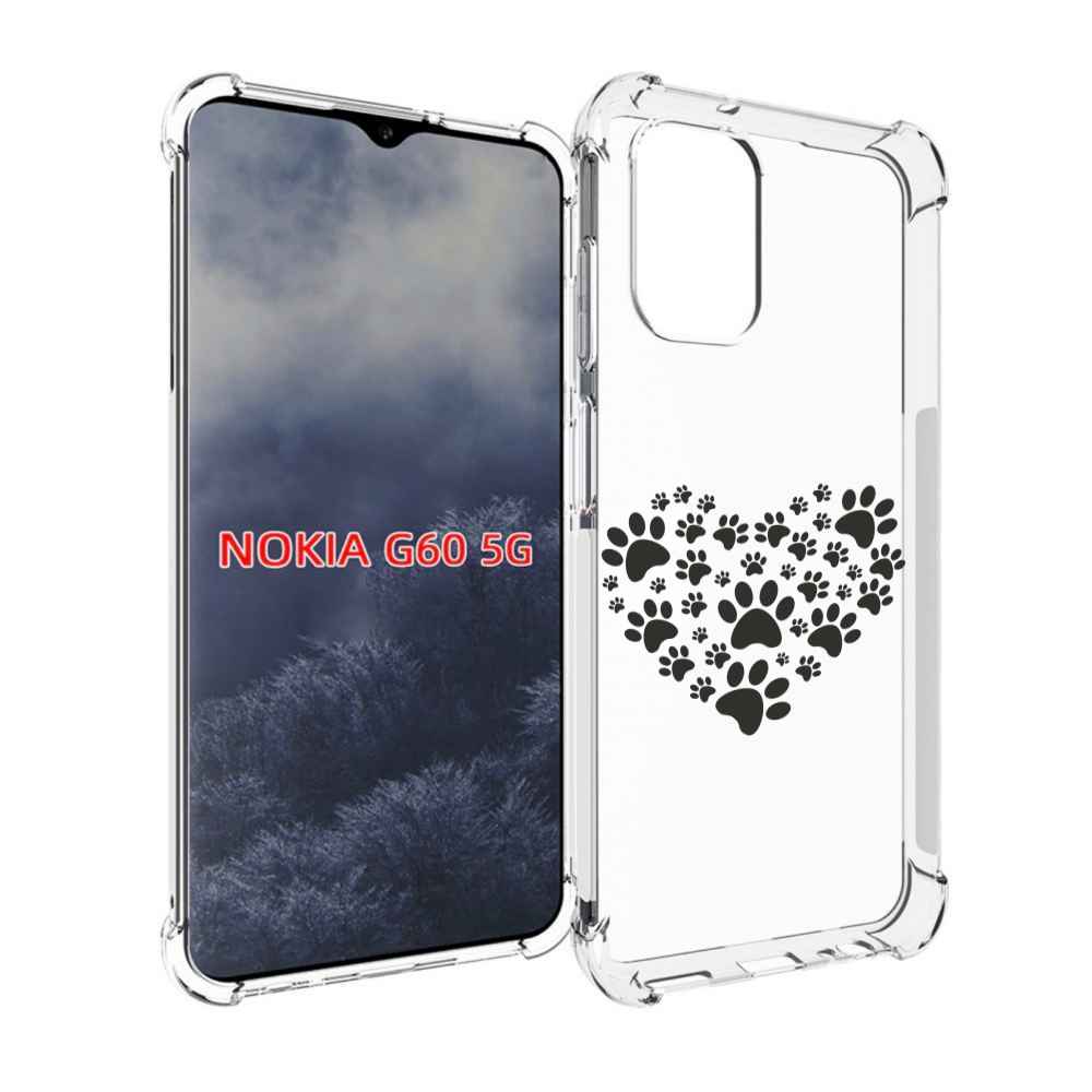 

Чехол MyPads следы-в-сердечке для Nokia G60 5G, Прозрачный, Tocco