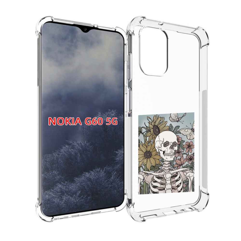 

Чехол MyPads скелетик с подсолнухами для Nokia G60 5G, Прозрачный, Tocco