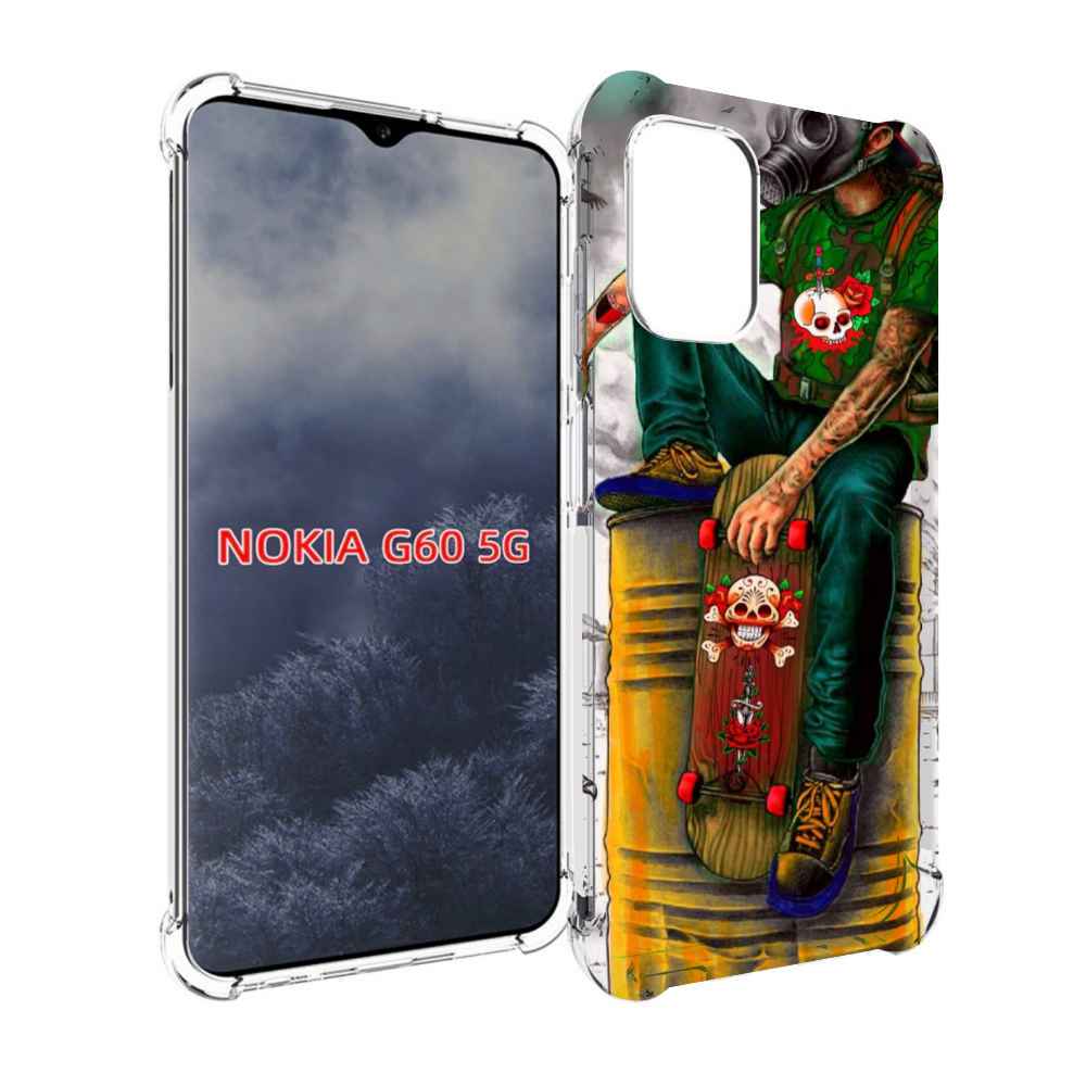 

Чехол MyPads скейтер в противогазе для Nokia G60 5G, Прозрачный, Tocco