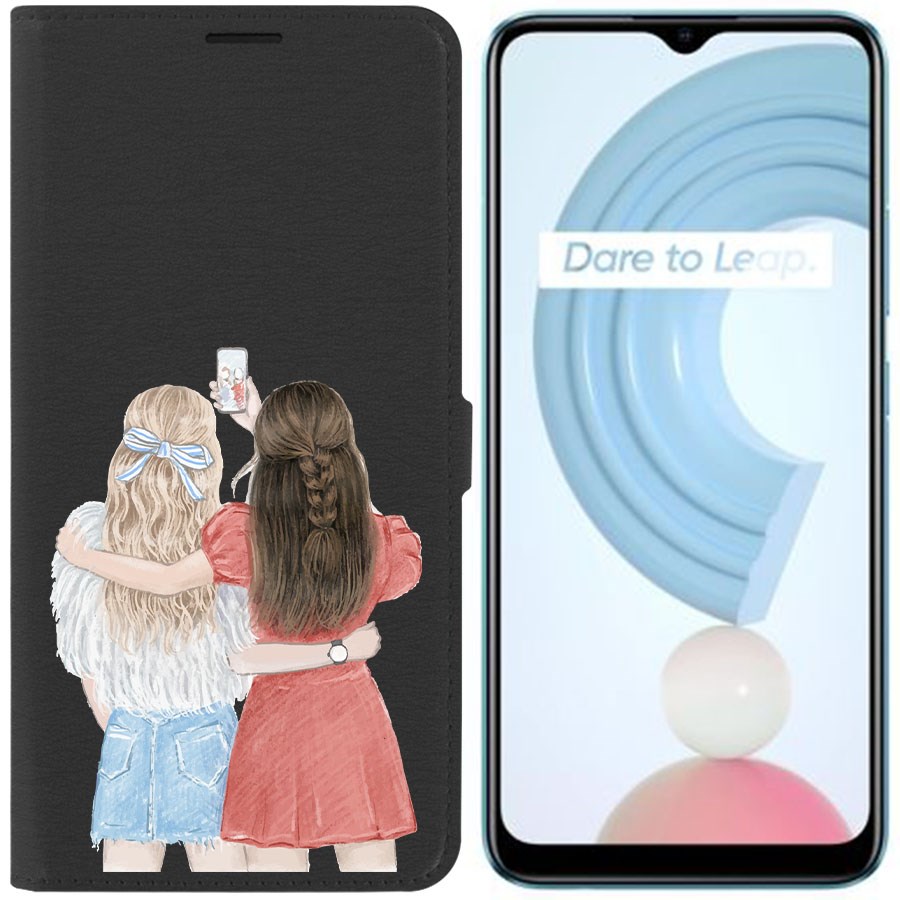 

Чехол-книжка Eco Book для Realme C21 Лучшие подруги, Черный