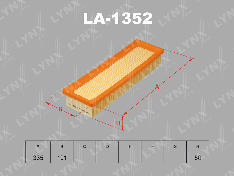 

Фильтр воздушный двигателя LYNXauto LYNXauto_LA1352, LA1352