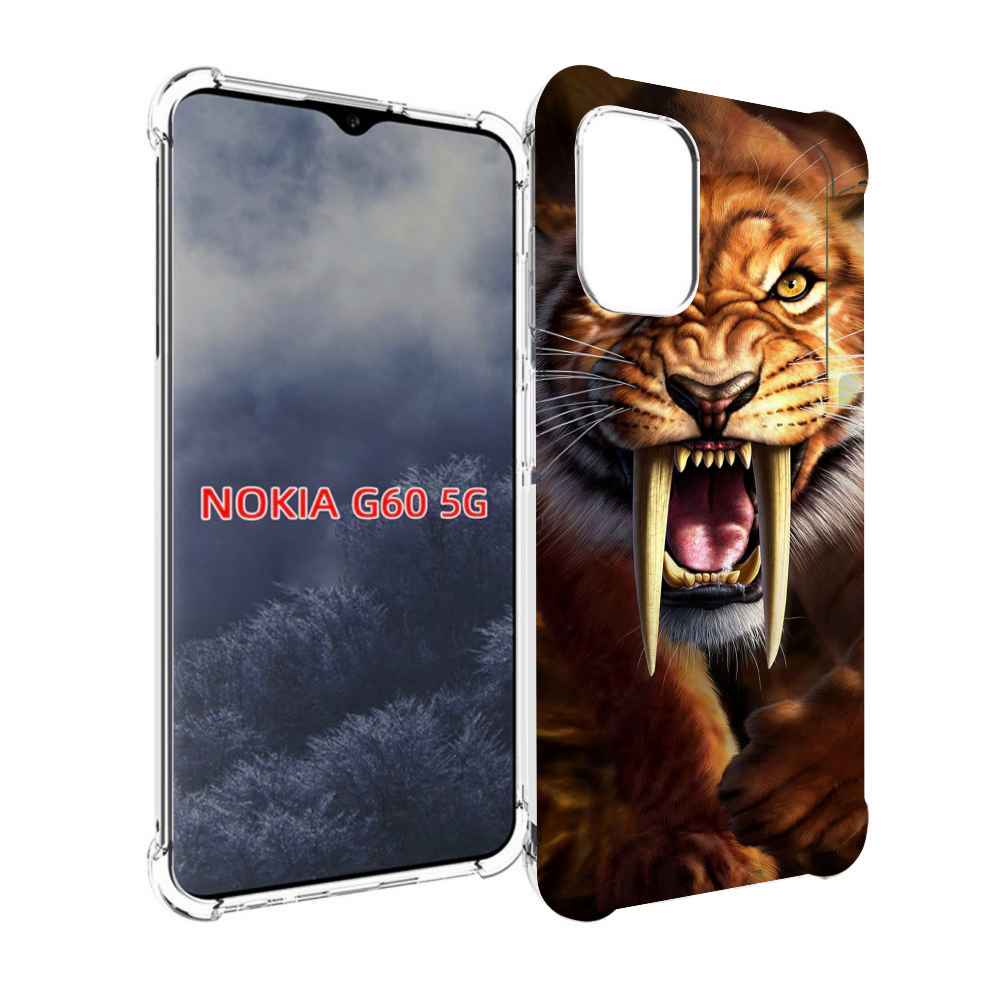 

Чехол MyPads саблезубый злой тигр для Nokia G60 5G, Прозрачный, Tocco