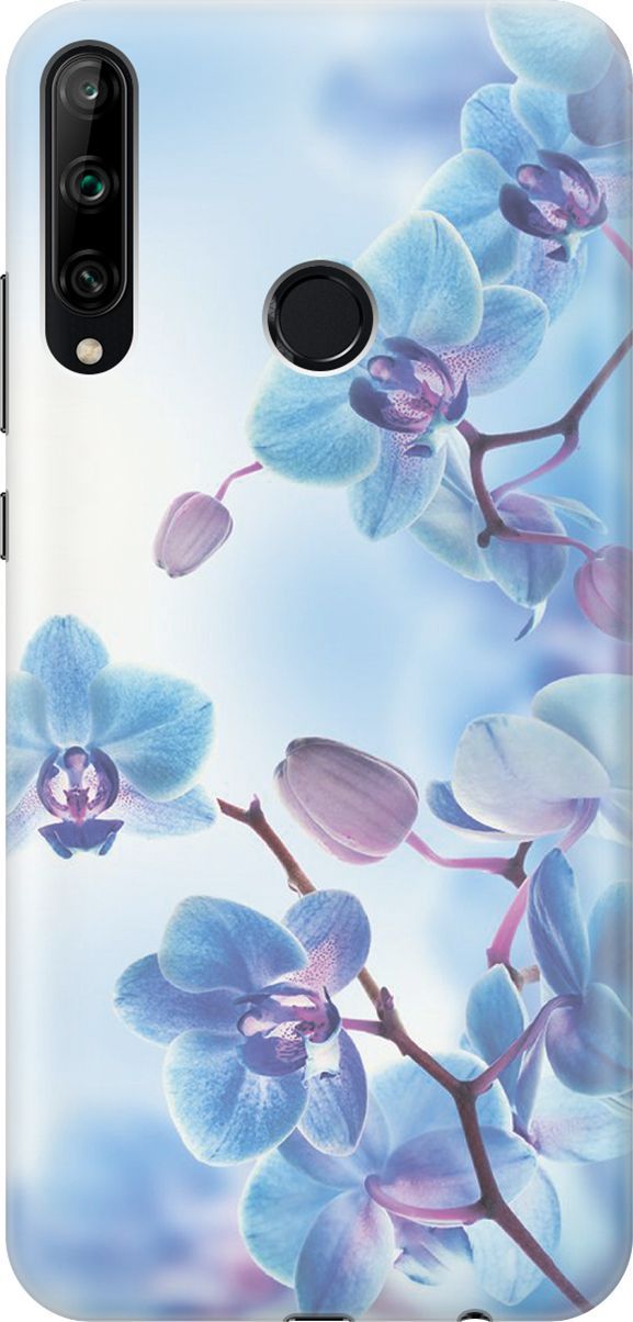

Чехол на Honor 9C/Huawei P40 Lite E "Голубые орхидеи", Голубой;серый, 358