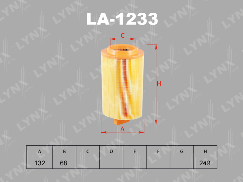 

Фильтр воздушный двигателя LYNXauto LYNXauto_LA1233, LA1233