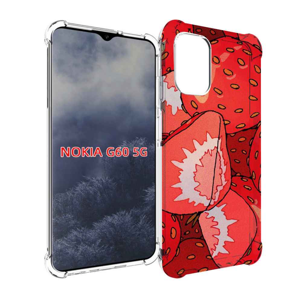 

Чехол MyPads рисованная-клубника для Nokia G60 5G, Прозрачный, Tocco