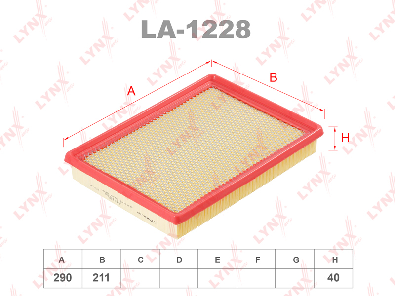 

Фильтр воздушный двигателя LYNXauto LYNXauto_LA1228, LA1228