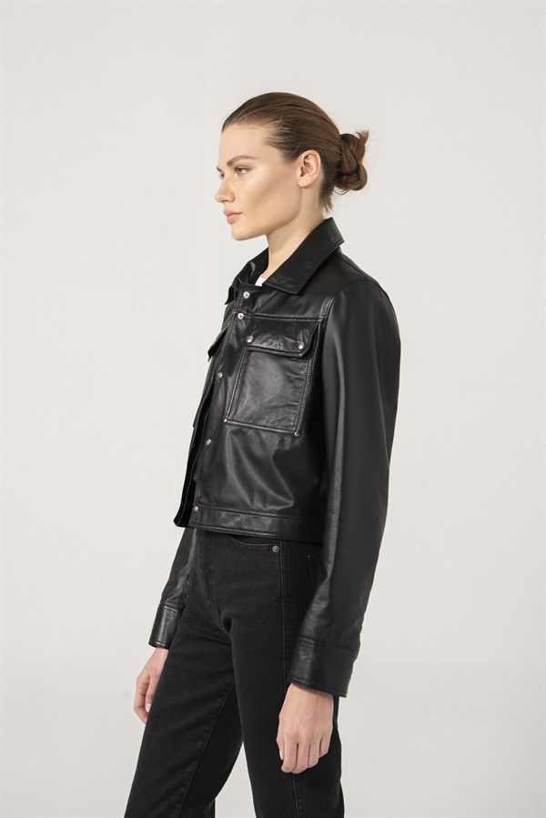 Кожаная куртка женская Black Noble 127 черная XS (доставка из-за рубежа)