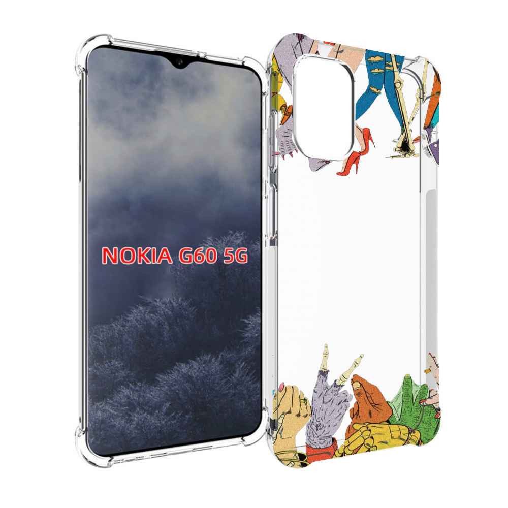 

Чехол MyPads разные персонажи пальчики для Nokia G60 5G, Прозрачный, Tocco