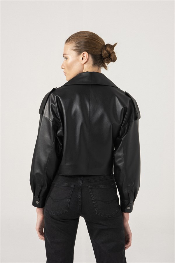 Кожаная куртка женская Black Noble 49 черная S (доставка из-за рубежа)
