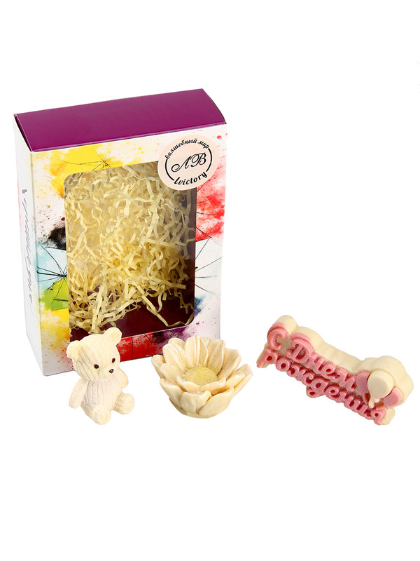 

Шоколадный набор LVictory "С днем рождения с мишкой" 80гр, NEW10